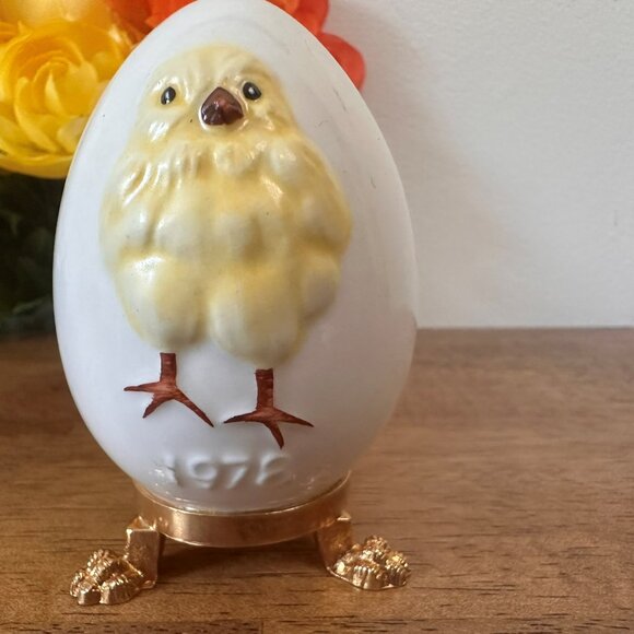 Vintage‎ Goebel Easter Egg Figurines Chick 1978 and Lamb 1981 West Germany Pair - Picture 4 of 8